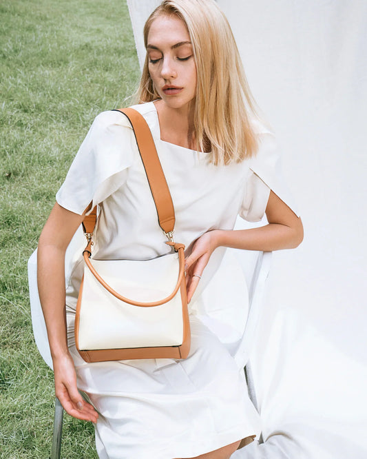 Mini Two-Tone Tote Corn Leather