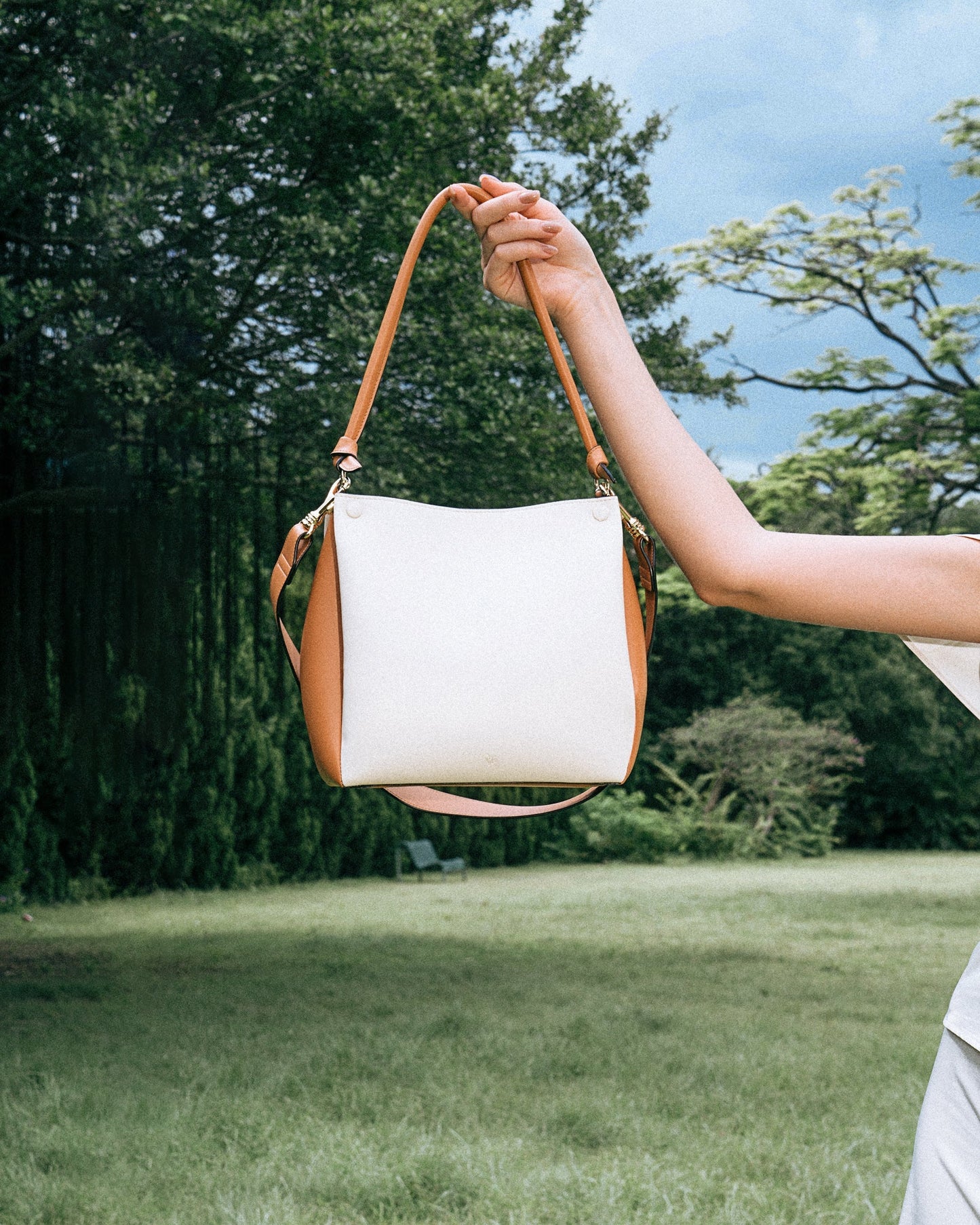 Mini Two-Tone Tote Corn Leather