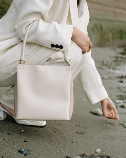 Mini Two-Tone Tote Corn Leather