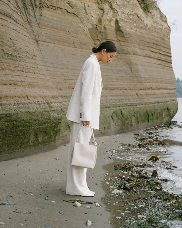 Mini Two-Tone Tote Corn Leather