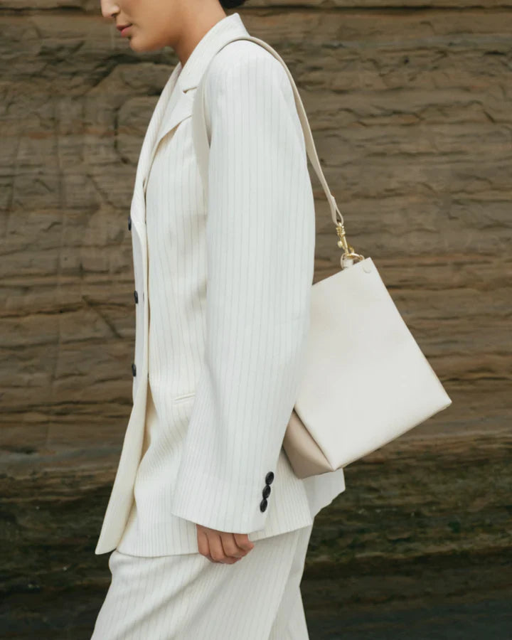 Mini Two-Tone Tote Corn Leather