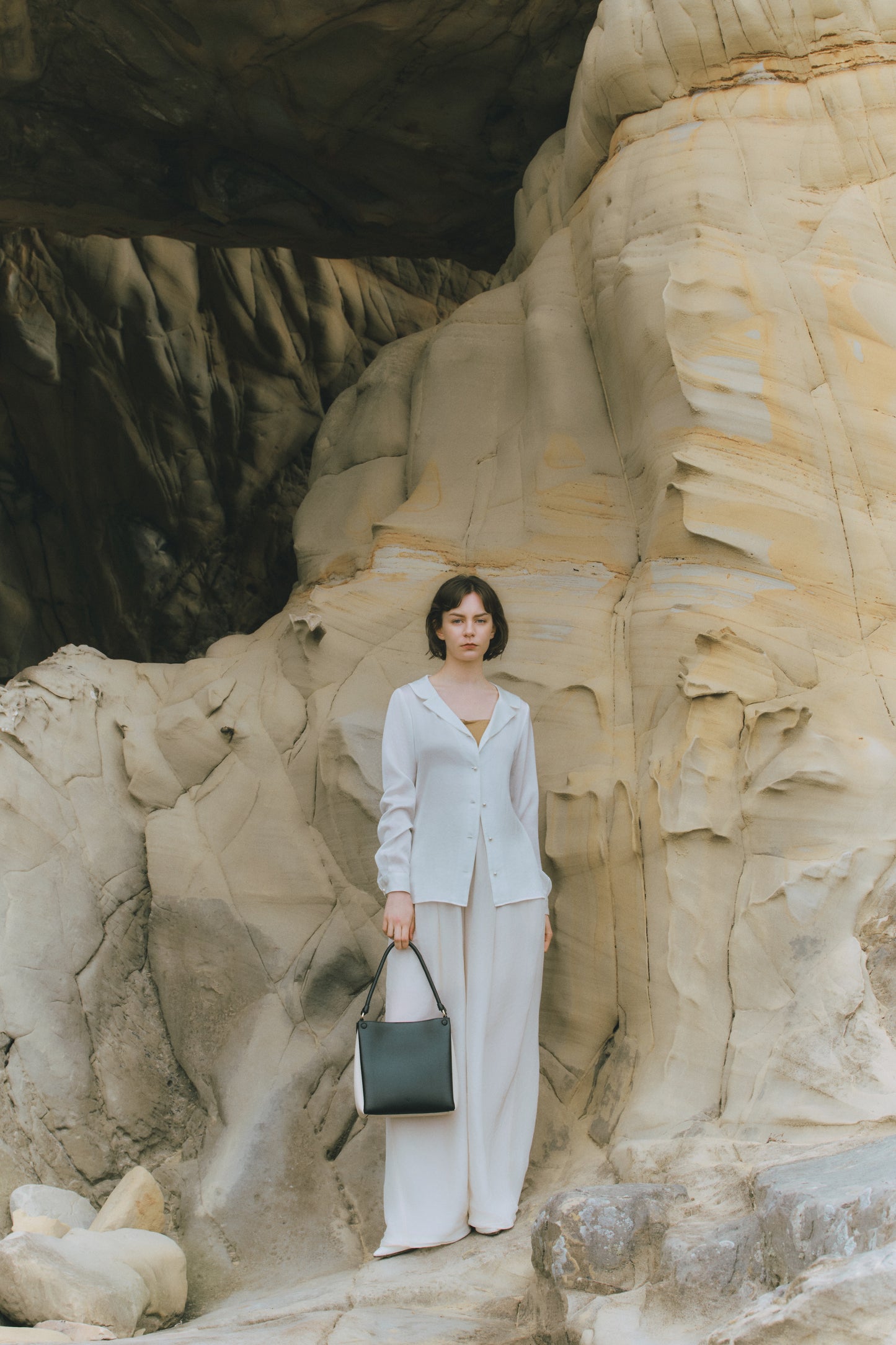 Mini Two-Tone Tote Corn Leather