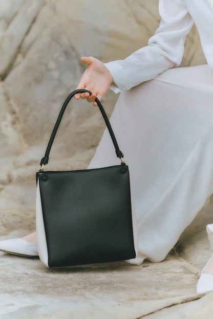 Mini Two-Tone Tote Corn Leather