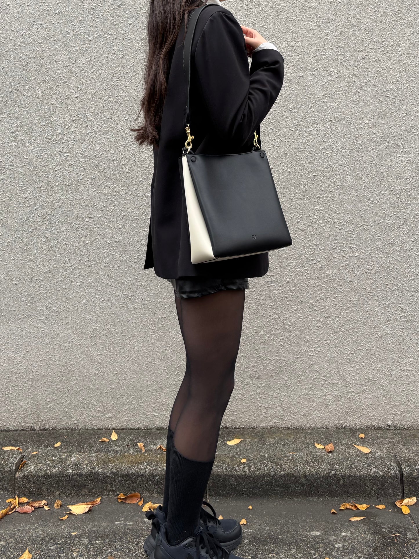 Mini Two-Tone Tote Corn Leather