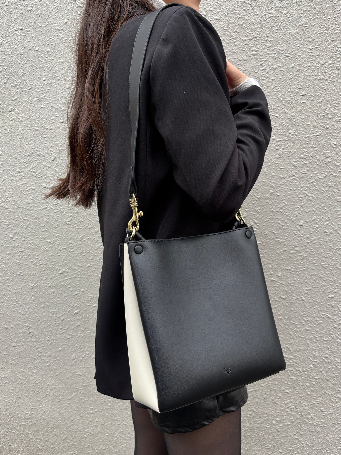 Mini Two-Tone Tote Corn Leather