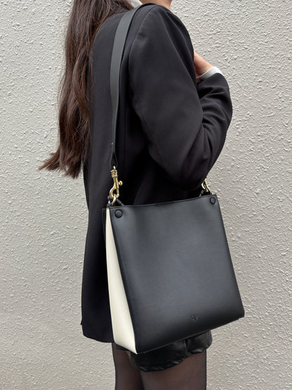 Mini Two-Tone Tote Corn Leather