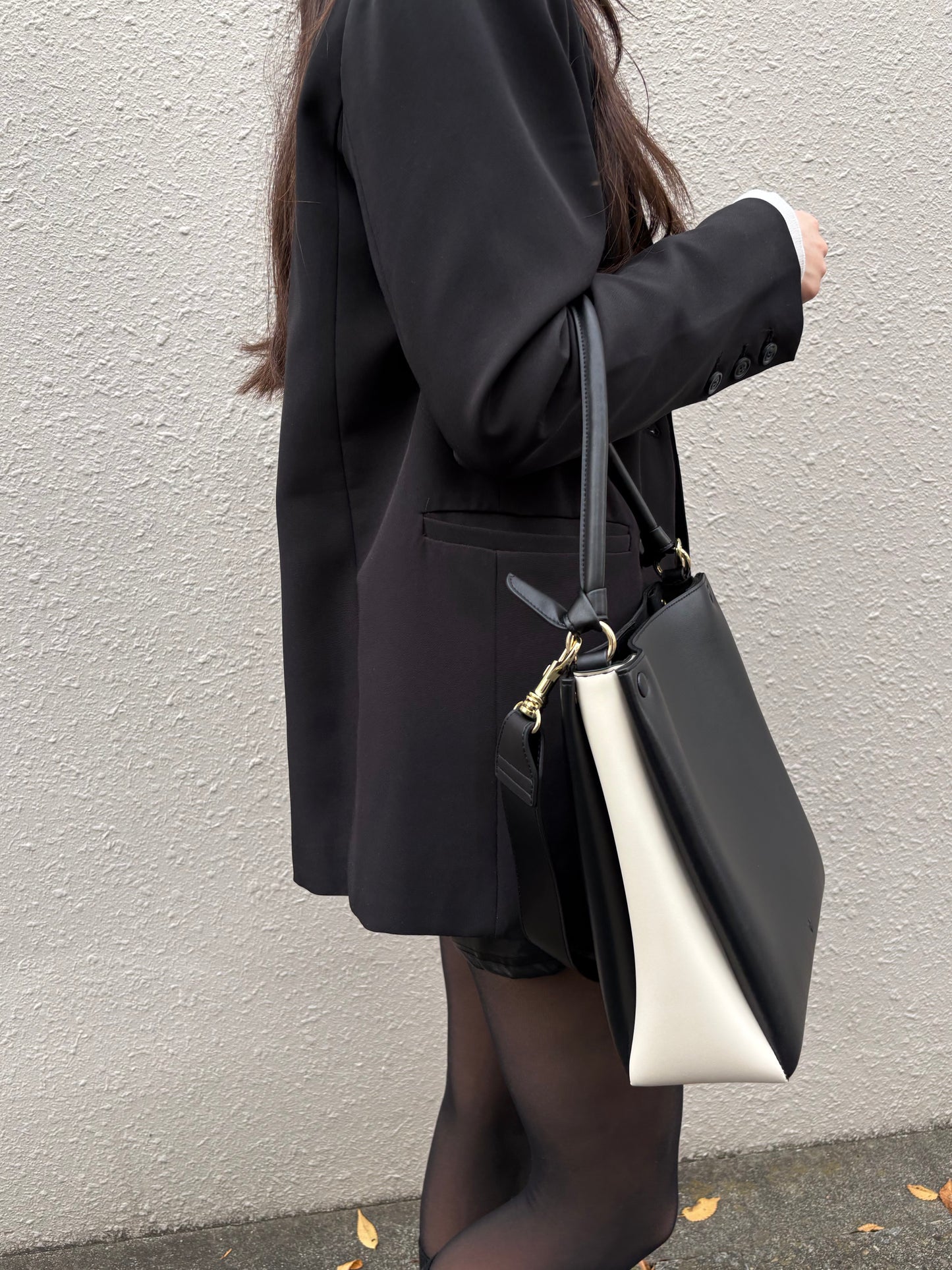 Mini Two-Tone Tote Corn Leather