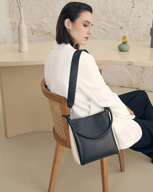 Mini Two-Tone Tote Corn Leather