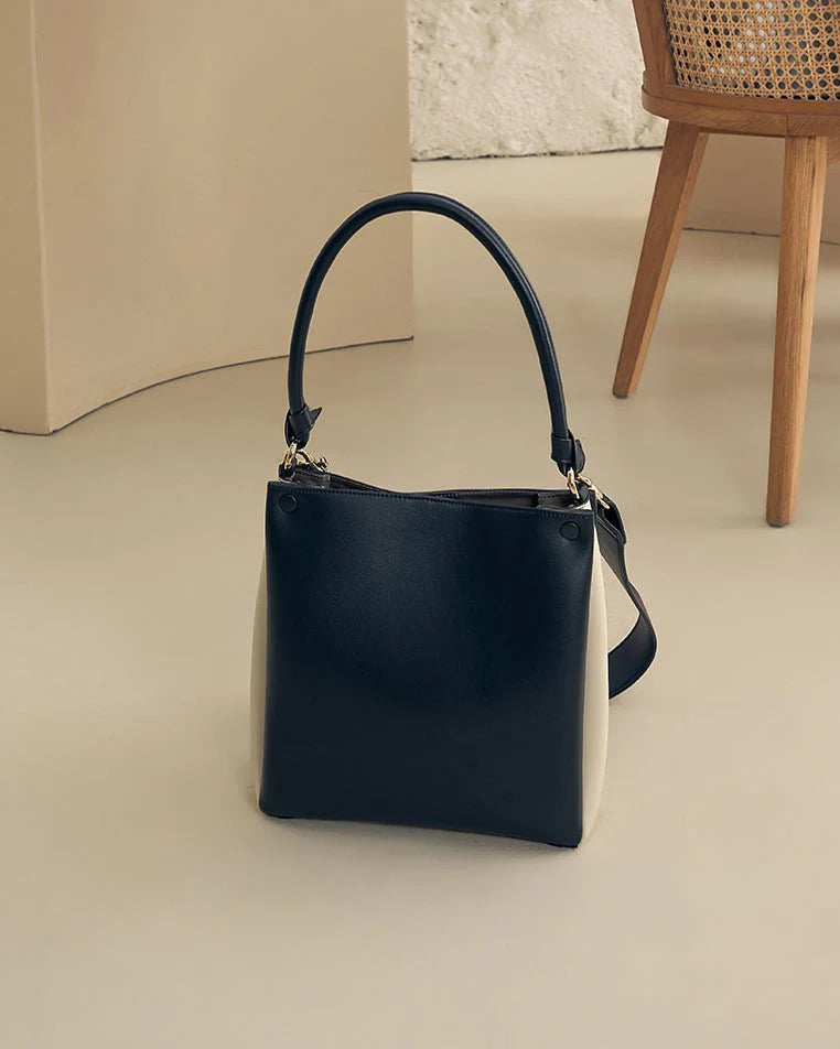 Mini Two-Tone Tote Corn Leather